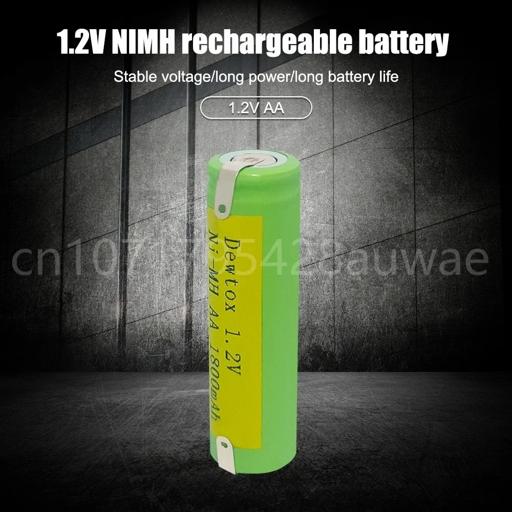 1.2V AA 1800mah Ni-Mh Rechargeable Battery With Welding Tabs For Philips Electric Toothbrush Shaver Razor 2A Batteries