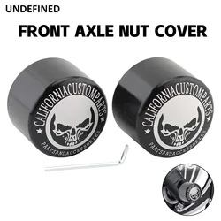 Motorcycle Skull Front Axle Nut Cover Caps Fits For Harley Sportster XL Softail Touring Road Street Glide Dyna Street Fat Bob