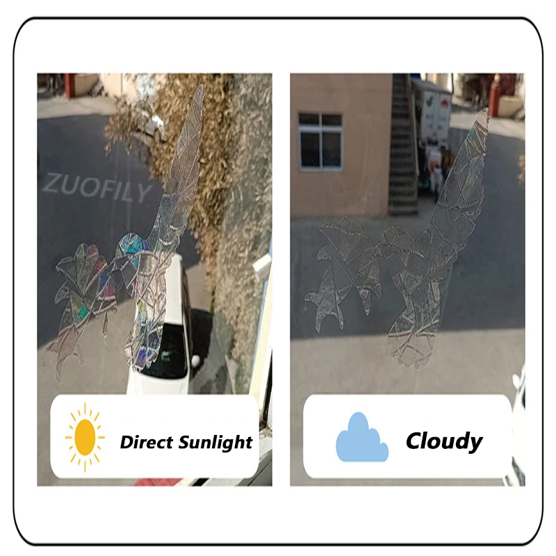 57 Pièces Stickers Suncatcher Fenêtre Effet Prisme Arc-en-Ciel - Anti-Collision Oiseaux, Décoration Vitres