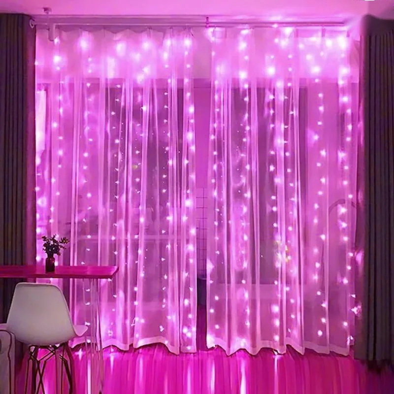 Remote Controlled LED Curtain Lights USB Powered, with Infrared Sensor, Perfect for Christmas, Weddings, Bedroom & Outdoor Decor