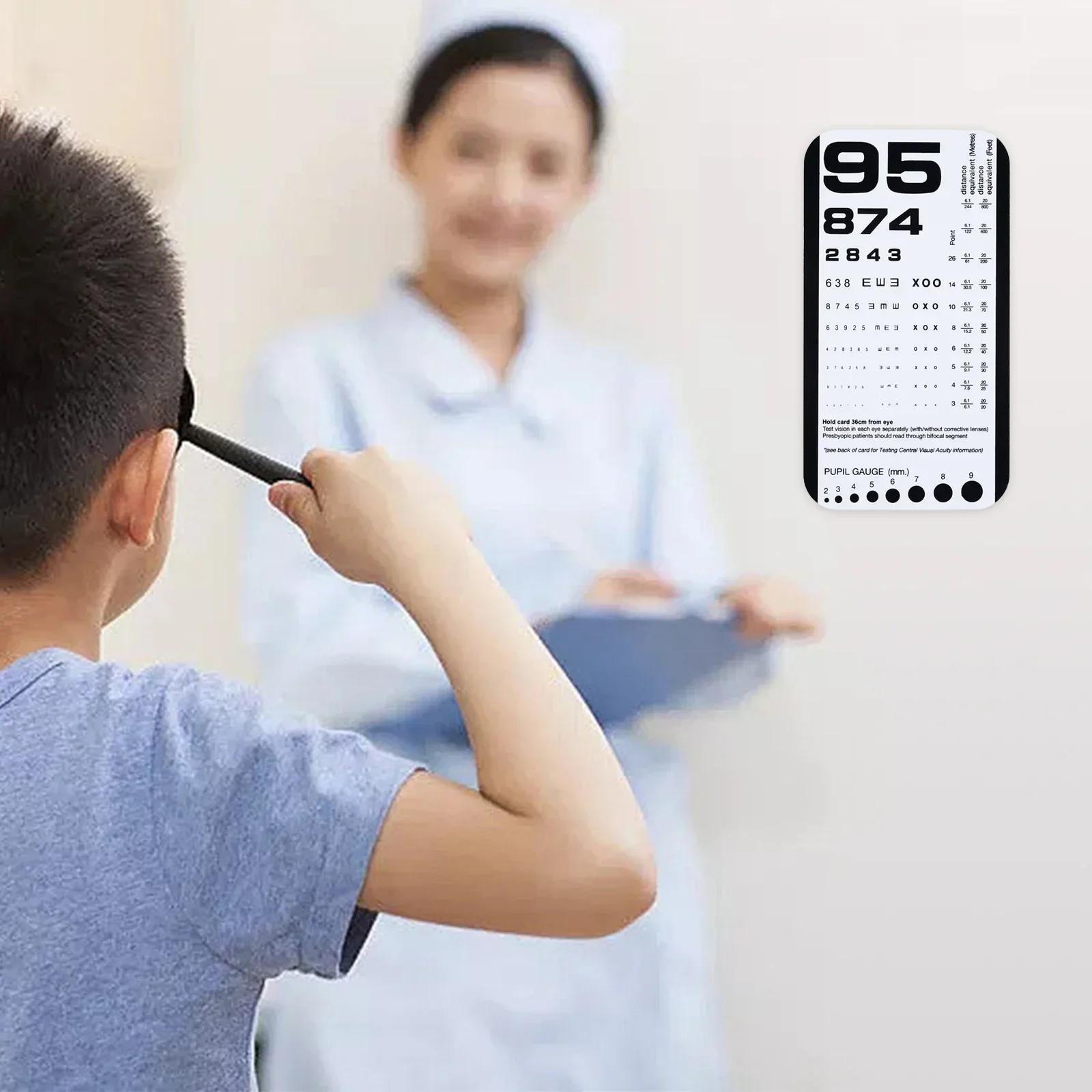 Ver In De Buurt Van Het Zicht Gestandaardiseerde Oogkaart Visuele Test Pocket Eye Chart, Snellen Pocket Eye Chart Rosenbaum Pocket