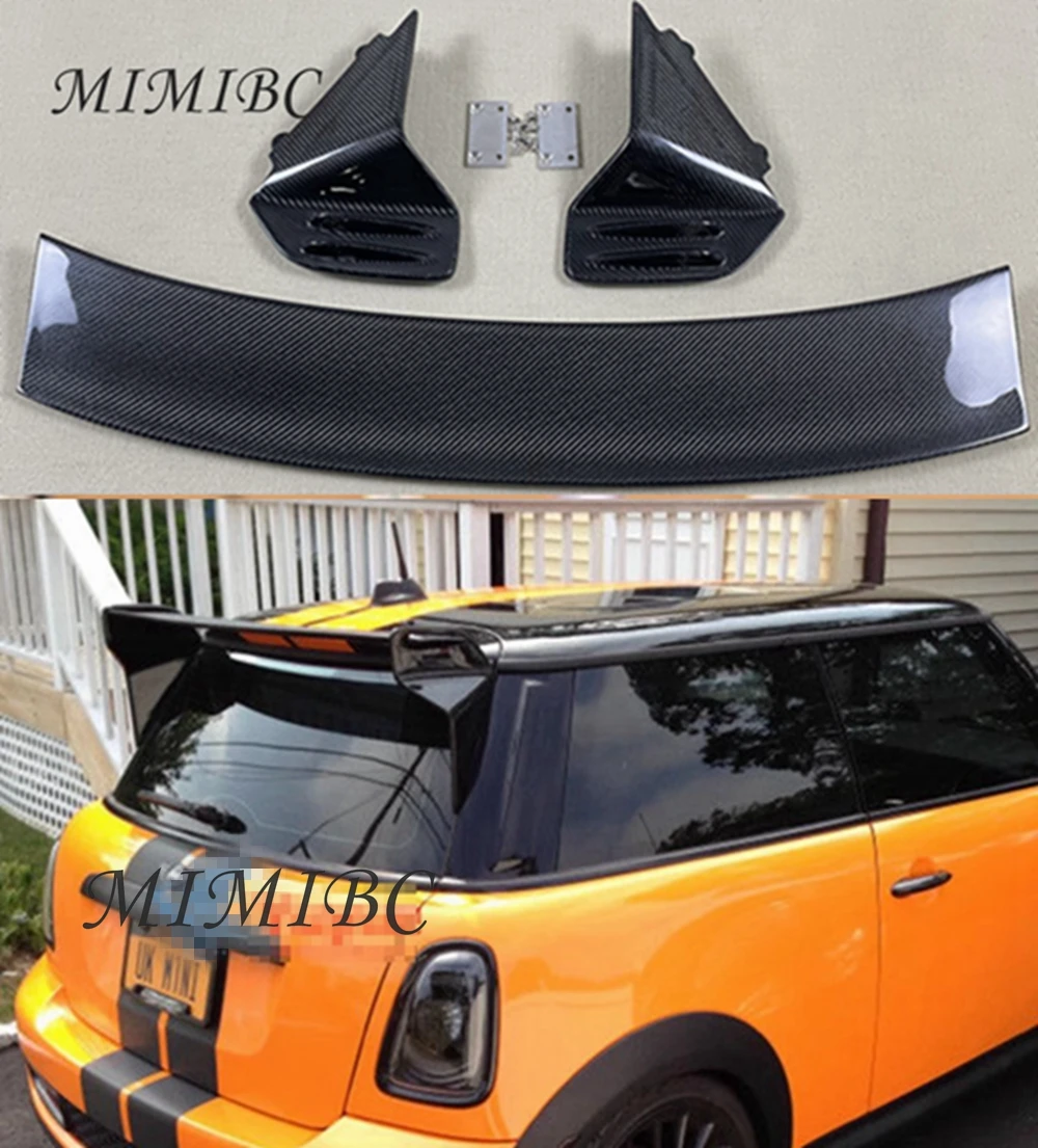 

Car-styling JCW Carbon Fiber Roof Spoiler Glossy Finish Rear WIng Lip Fibre Splitter Drift Kit FOR Mini Cooper R56 2001-2008