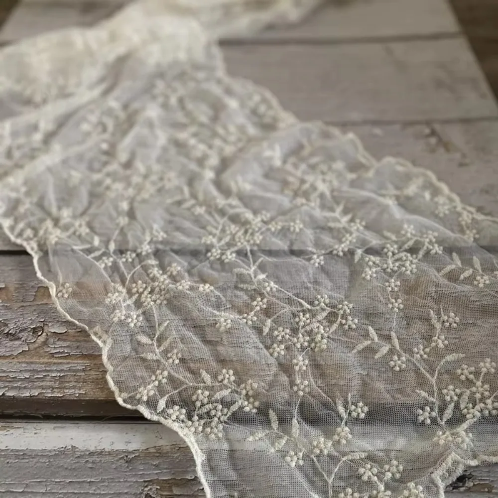 

Casual Retro Women's Lace Scarf Long Embroidered Flower Sunscreen Lace Shawl Korean Version of Literary Female Headscarf