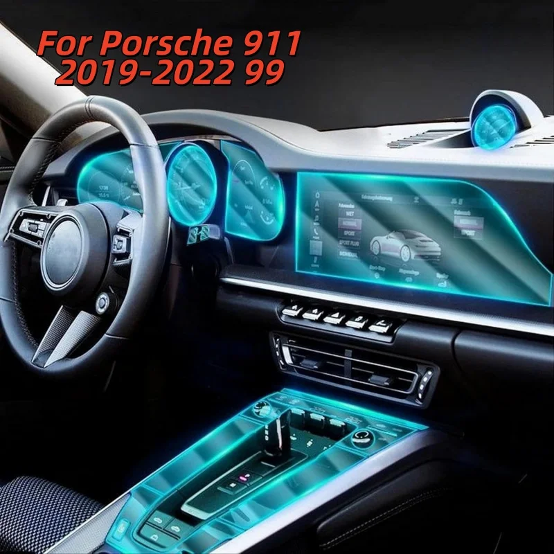 

Прозрачный ТПУ для центральной консоли салона автомобиля для Porsche 911 2019-2022 922, аксессуары для салона автомобиля