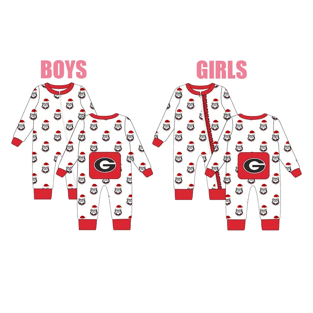 Wholesale Toddler Christmas Clothes Uniforms Team Sleeper Fall Long Sleeve Boys Girls Baby Romper