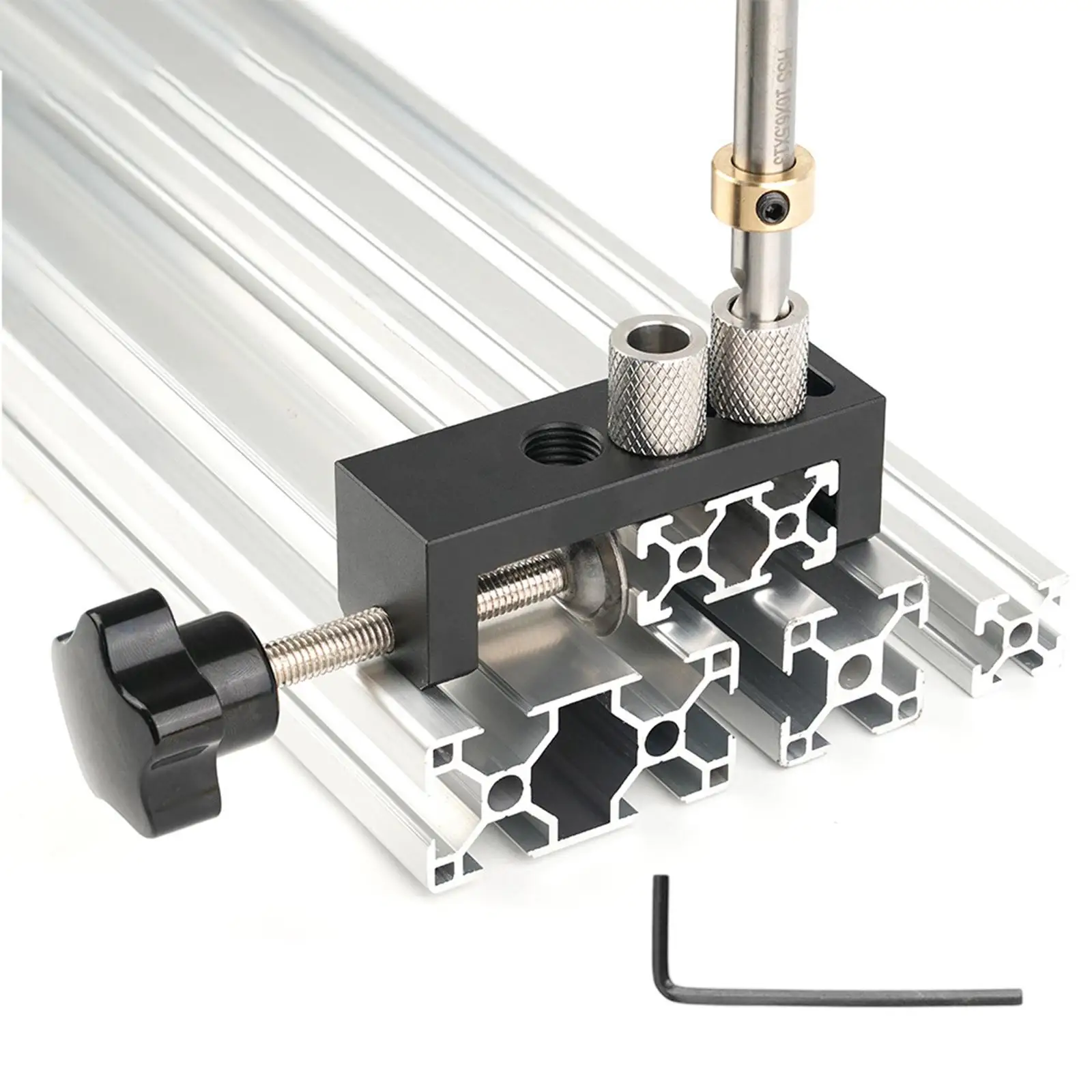 

Aluminum Profile Drill Assistance Double Hole Universal High Performance Aluminum Alloy Drill Guide for 4040 2040 3060 3030 2020