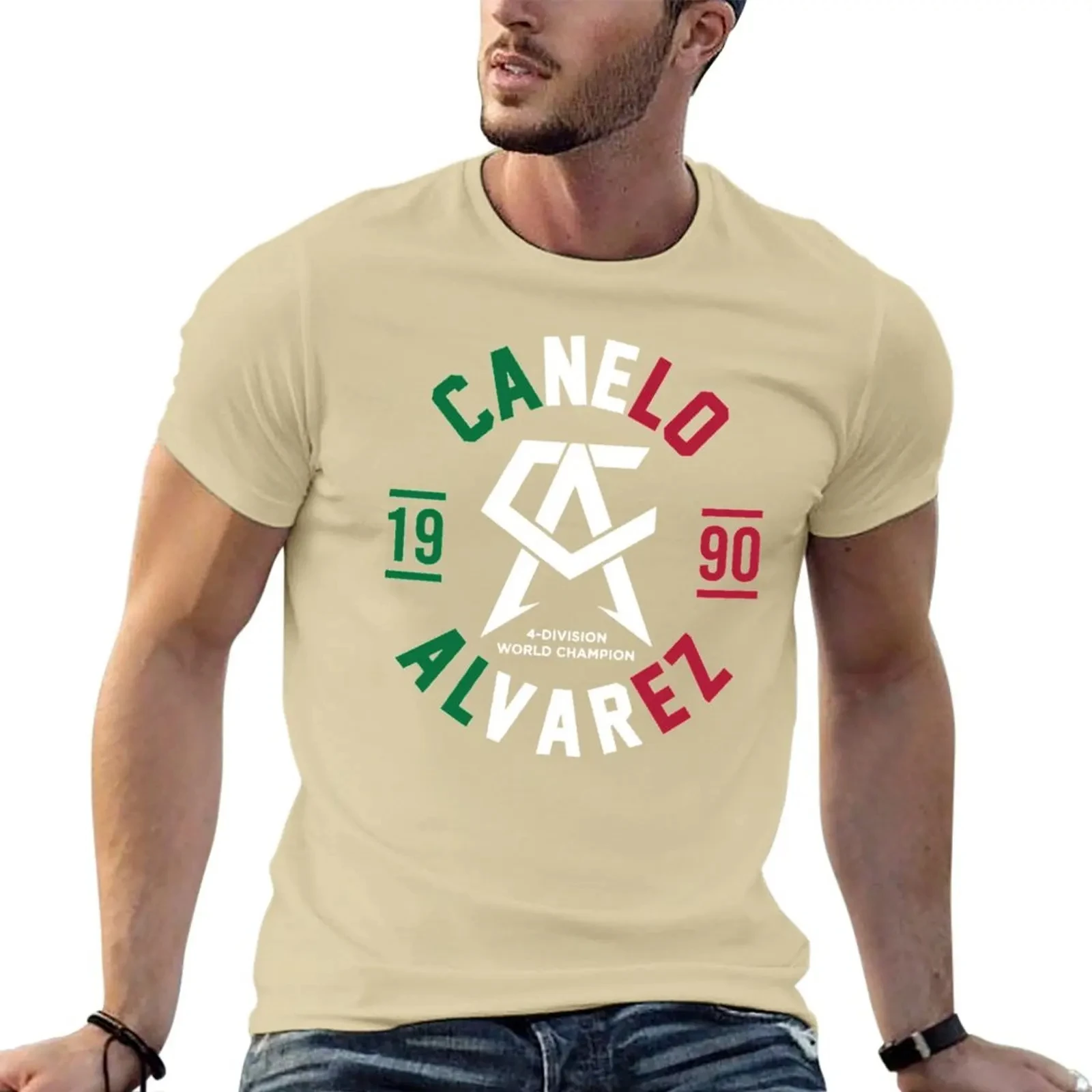 Mexican Boxing Canelo Alvarez 1990 logo T shirt 100% Cotton o neck Summer Short sleeve Sports Casual men\'s T-shirt size S-4XL