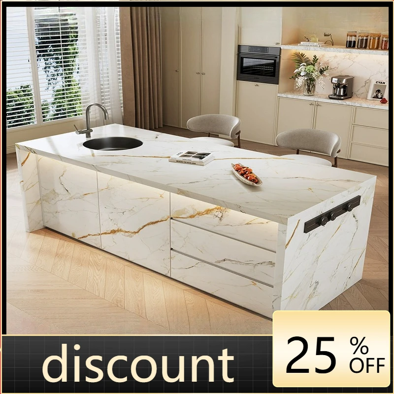 LH Slate Island Table Integrated Open Kitchen Console with Sink