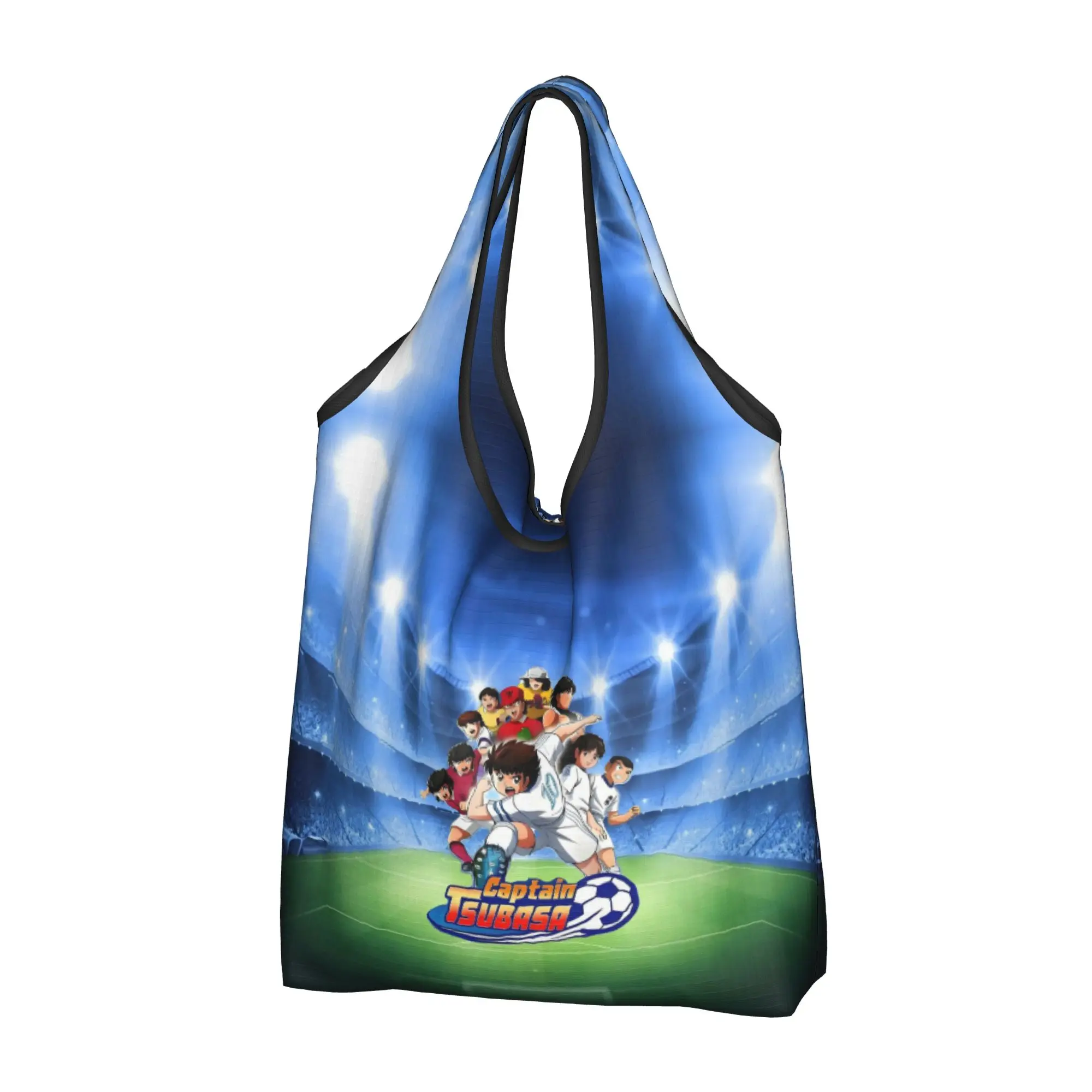 Fashion Japan Anime Football Manga Captain Tsubasa  Shopping Tote Bag Portable  Grocery Shoulder Shopper Bag