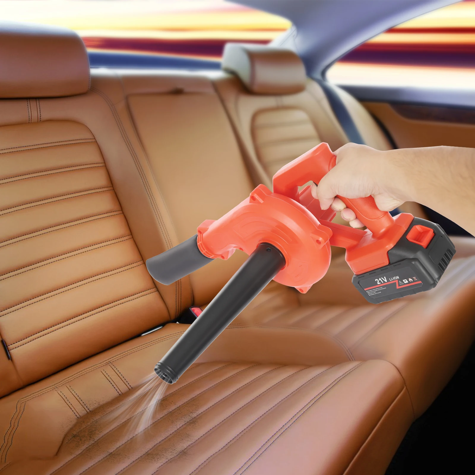 

21 В аккумуляторная воздуходувка с питанием от аккумулятора, садовый беспроводной пылесос для удаления листьев, штормовая машина для двора и сада