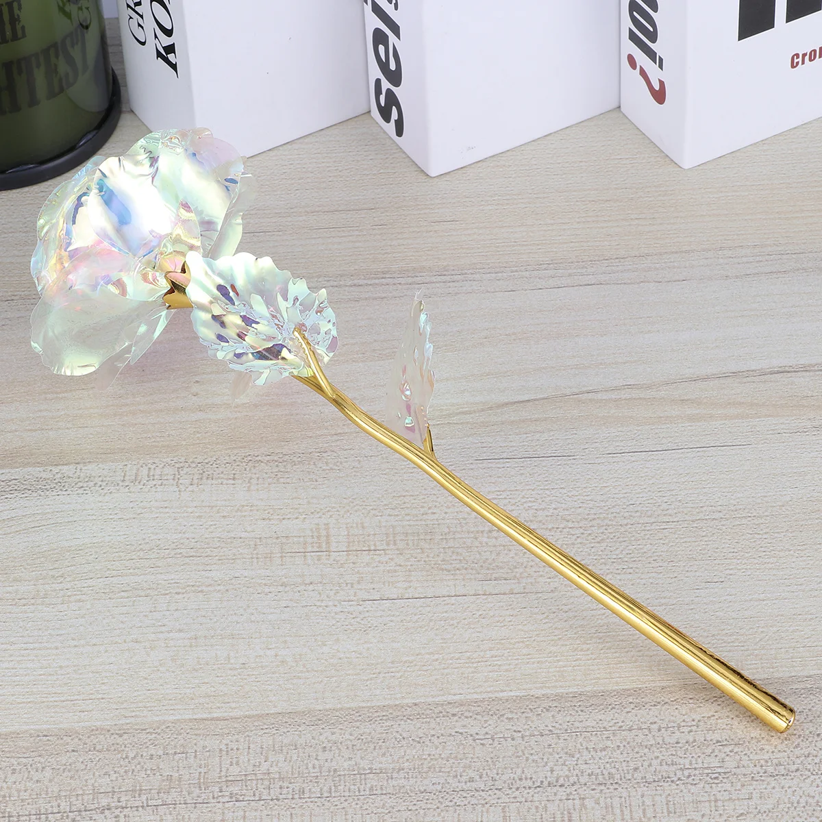 

Romantic Fake Rose Blooming Lifelike Flowers Decorative Gift for Valentine's Day Anniversary Birthday