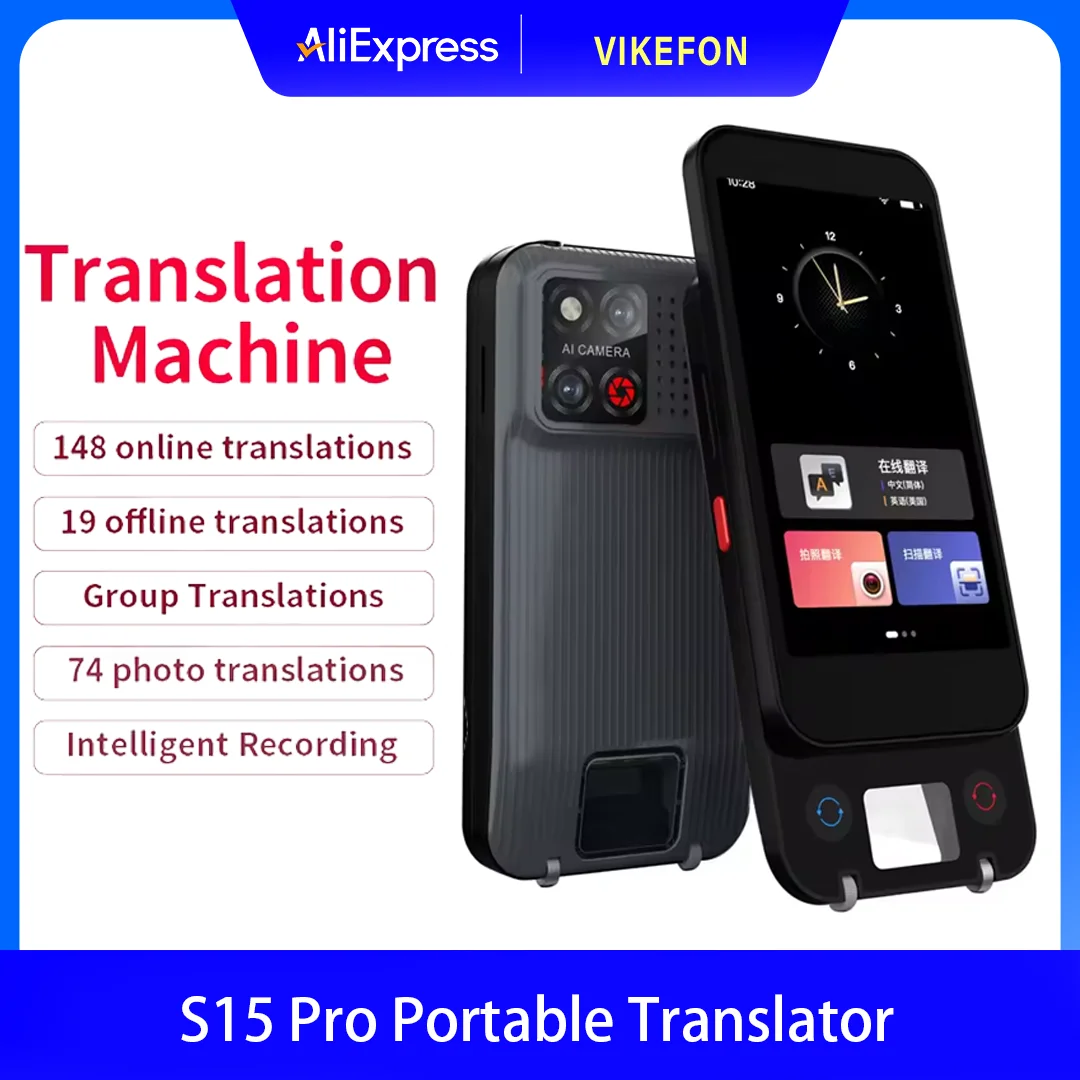 S15 Pro Portable Translator Big Screen AI Scanner Pen Languages Voice Tradutor Intelligent Real-time Offline Translation