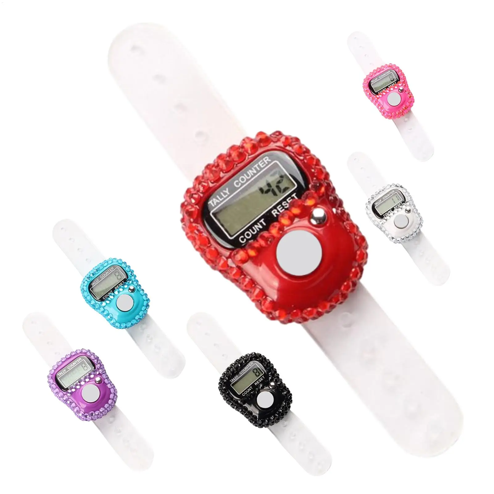 Digital Finger Ring Counter with LCD Resettable Electronic Islamic Tasbih Prayer Counter Adjustable Tally Clicker for Sports