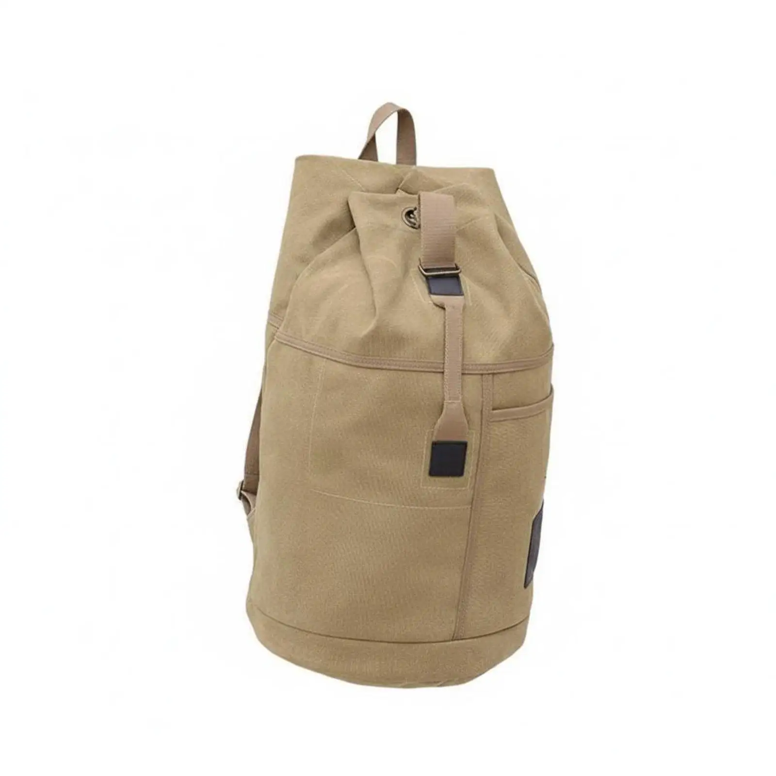 Large Capacity Canvas Rucksack Vintage Style Backpack with Drawstring Closure for School and Outdoor Sports