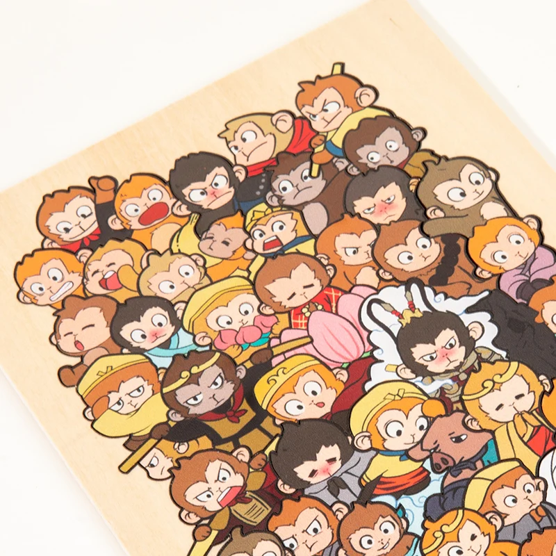 Kids Wooden Creative Wukong/House/Snack Stacked Shape Puzzle Table Games Brain Games Montessori Thinking Educational Toy Gifts