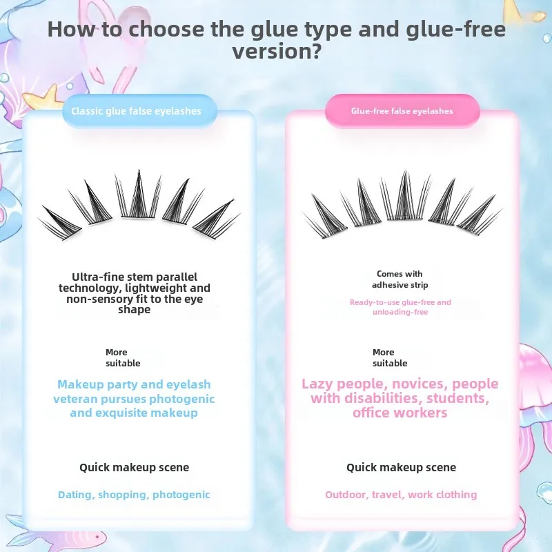 REPLDeer-Faux Cils Sans Colle, Tige Noire Fine, Optique Naturelle, Photogénique, Manga, Pure Lust