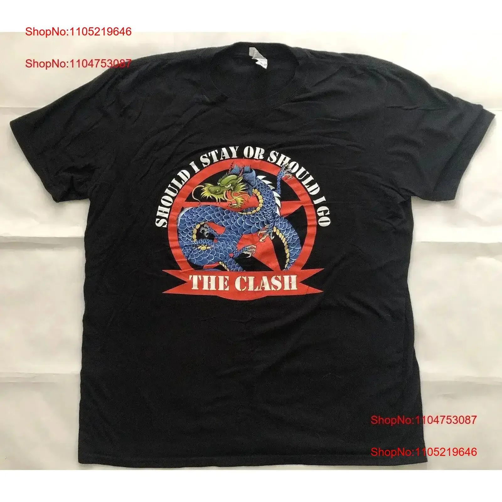 The CLASH Should I Stay Or Go XL T shirt vintage Washed Casual Comfortable Slightly Breathable Stretched homme fashion Stylish