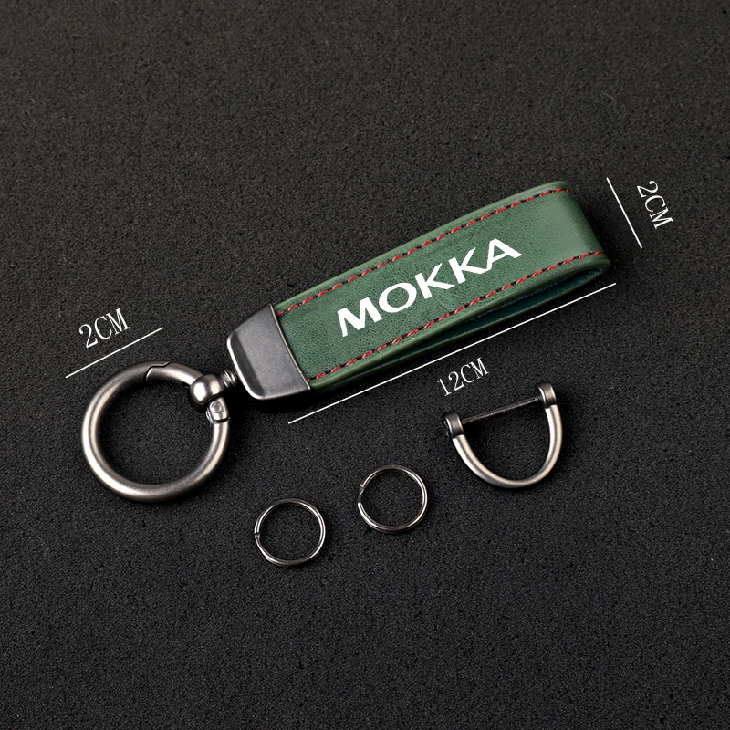 High-Grade Leather Car KeyChain 360 Degree Rotating Horseshoe Key Rings For OPEL MOKKA Car KeyChain Car Accessories