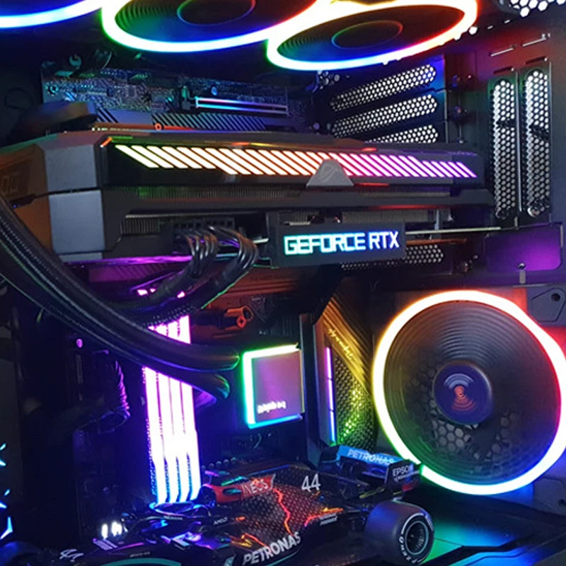 FREEZEMOD Card Đồ Họa Bảng Điều Khiển Bên Hông RGB RTX 3060 3070 3080 3090 GTX /ROG GPU Sửa Đổi 5V 3PIN ARGB hào Quang Đồng Bộ PC Ốp Lưng Tự Làm MOD