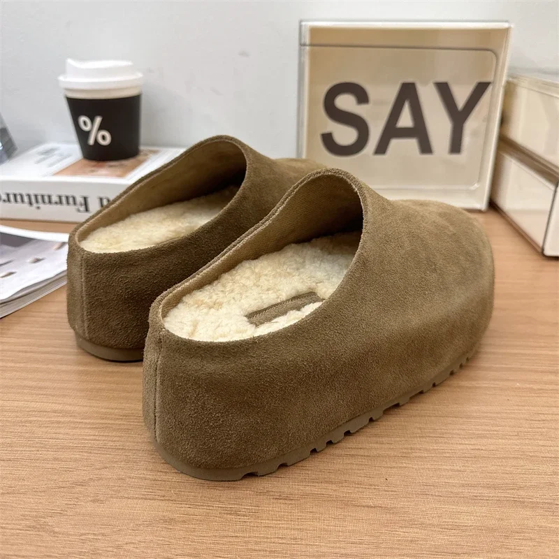 2025 Spring Autumn Women Platform Flats Mules Slippers Fashion Cover Toe Slides Vintage Casual Party Female Shoes