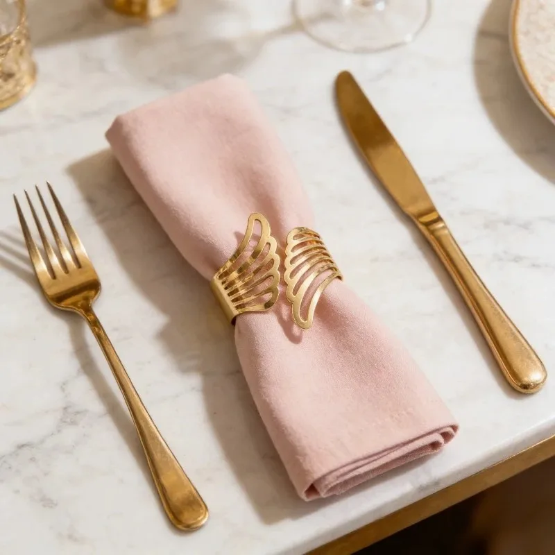 1-24PCS Butterfly Wing Napkin Rings Sophisticated Radiant Resilient Table Decor for Wedding Banquet Restaurant Dinner Occasion