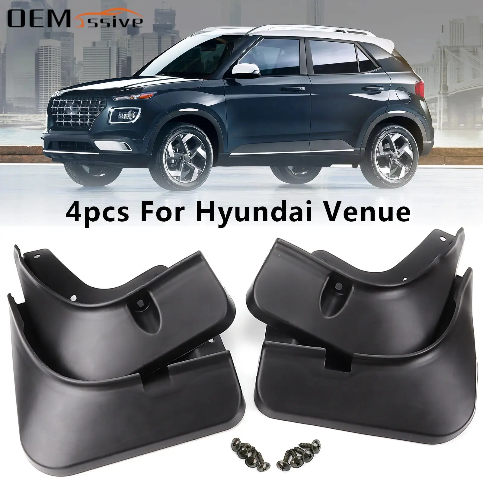 

4x Mud Flaps For Hyundai Venue QX 2019 2020 2021 2022 2023 Splash Guards Fender MudFlaps Front Rear Mudguards Car Accessories