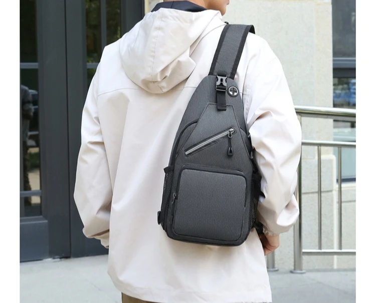 New Men's Crossbody Bag, Fashionable and Multi-functional Chest Bag, Fresh Single-shoulder Bag for Outdoor Leisure Travel