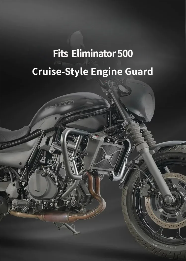 For Eliminator 500 Heavy Duty Anti-Impact Guard Bar, Thickened Welded Steel Matte Anti-Rust Wearproof Protective Bumper Kit