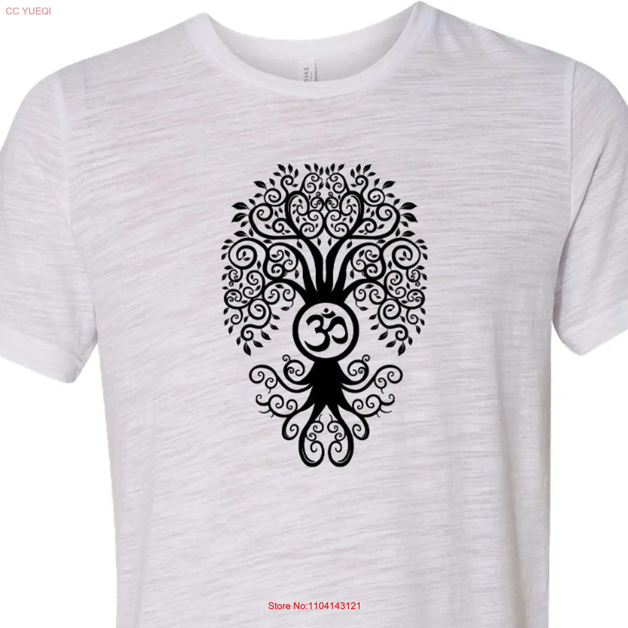 Black Bodhi Tree of Life Men's Yoga Burnout T Shirt BBODHI 3650 long or short sleeves