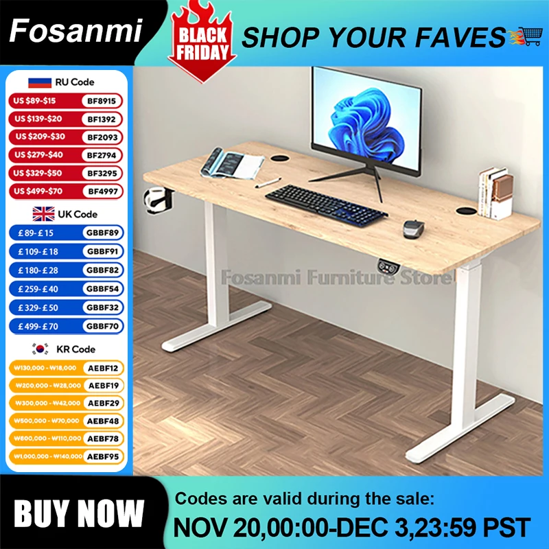 Mesa de computador elétrica de altura ajustável, mesa de movimento com display digital, mesa de jogos, escritório, casa, para trabalho de estudo