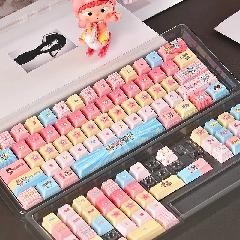 

MAIMOOO Keycap Pink Magic Miru Cherry Moa Pbt Personalized Anime Cute Mechanical Keyboard Aulaf75/f99 Ajazz Keycaps