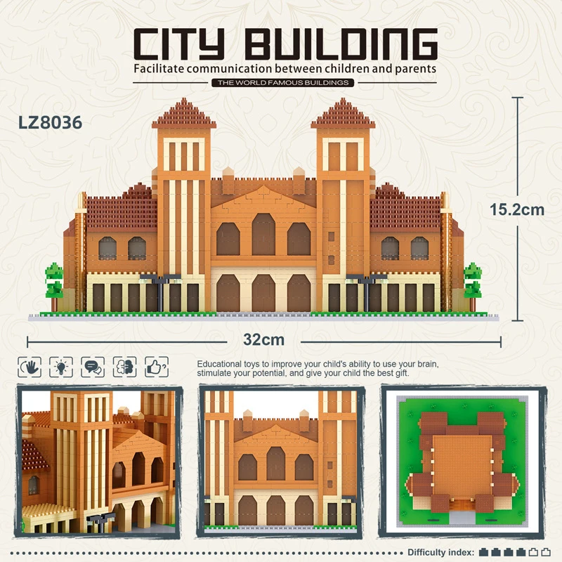 World Famous School Nanobrick U.S.A Architecture Micro Diamond Block California Institute of Technology Build Brick Caltech Toy