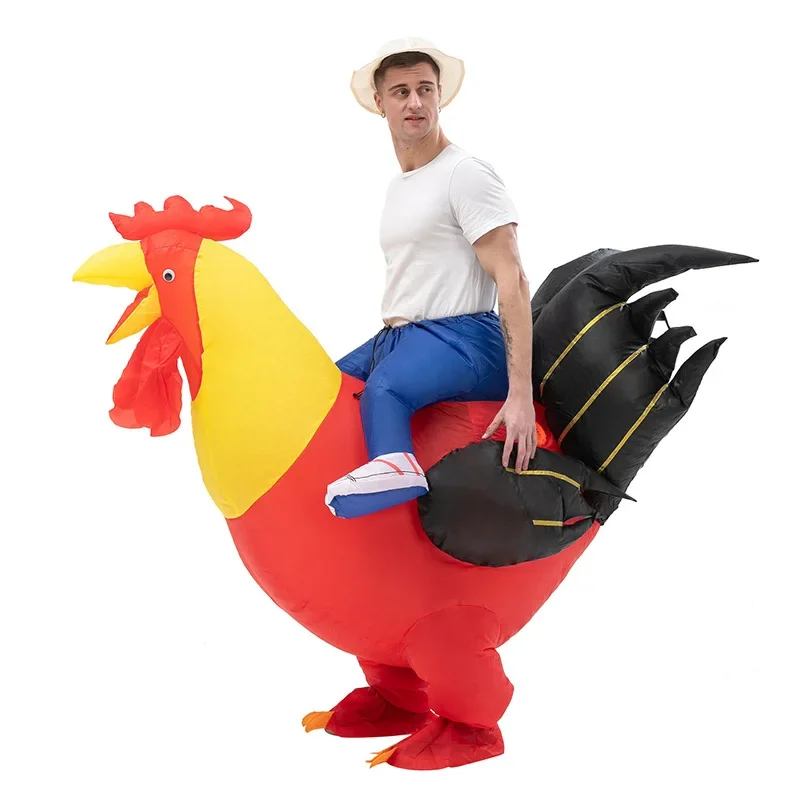 Gran gallo inflable pollo personaje de dibujos animados disfraz de mascota ceremonia publicitaria adulto vestido de lujo fiesta Animal carnaval prop