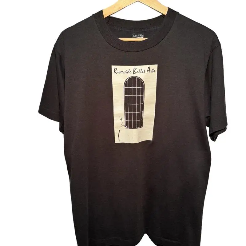 Camiseta vintage Riverside Ballet Arts 80S 90S Screen Stars Sz L Preto Raro