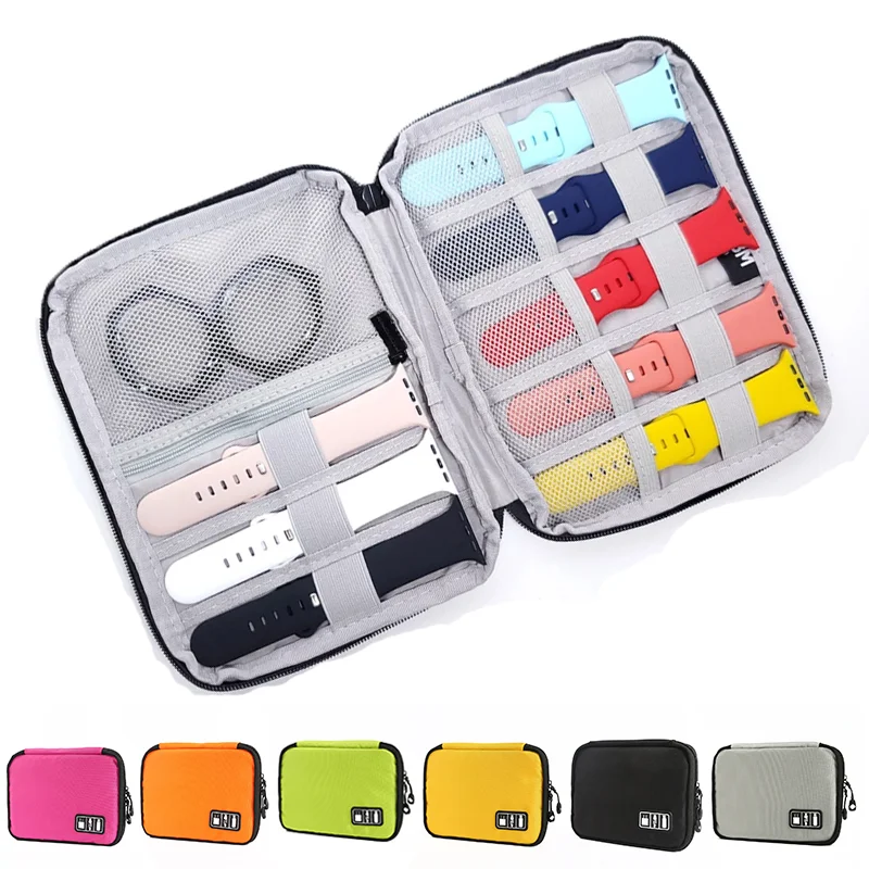 Watchband Box For Apple watch series ultra 8 7 Strap Organizer Holder Bag Storage Case samsung galaxy watch 44mm 45 46 active 2