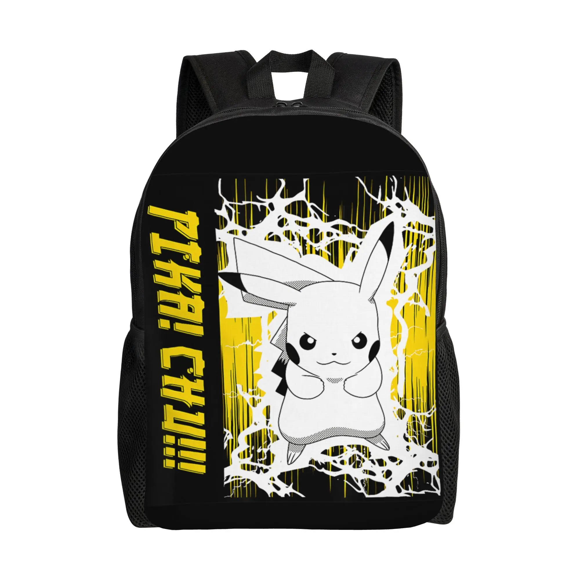 Mochilas de Pokemon, mochila Pikachu Anime Lightning Scence, mochila escolar retro lavable