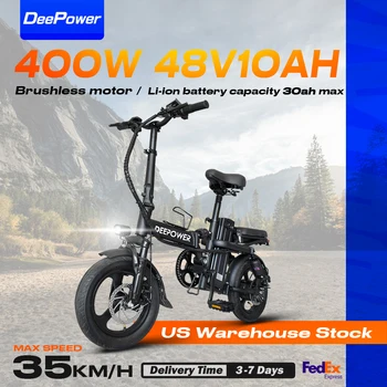 Image DeePower K300 Mini Electric Bike for Adults,Folding Ebike,Electric Bicycle with Removable Battery,20MPH Commuting ebike,US Stock