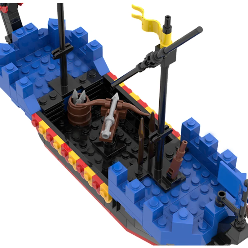203 elementy MOC Zamek Czarne Rycerze Wędkownik Model Statku Flagowego Klocki Konstrukcyjne Architektura Pomysł na Prezent Świąteczny Edukacja