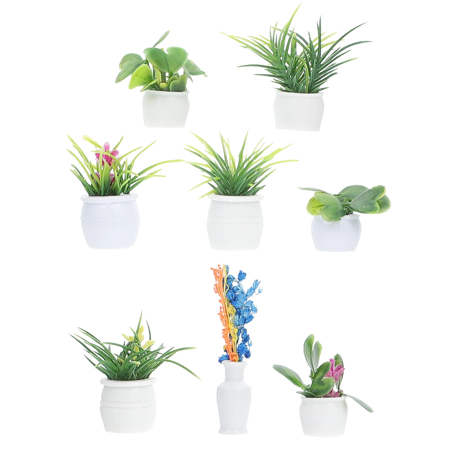 

8 Pcs Plant Model Creative Kid Toy House Room Decor Miniature Plastic Photo Props