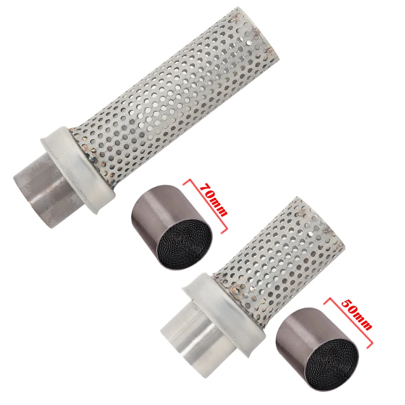 51mm 60mm Universal Motorcycle Exhaust Escape Modified Muffler Removable Catalyst DB Killer Noise Reduction Purify