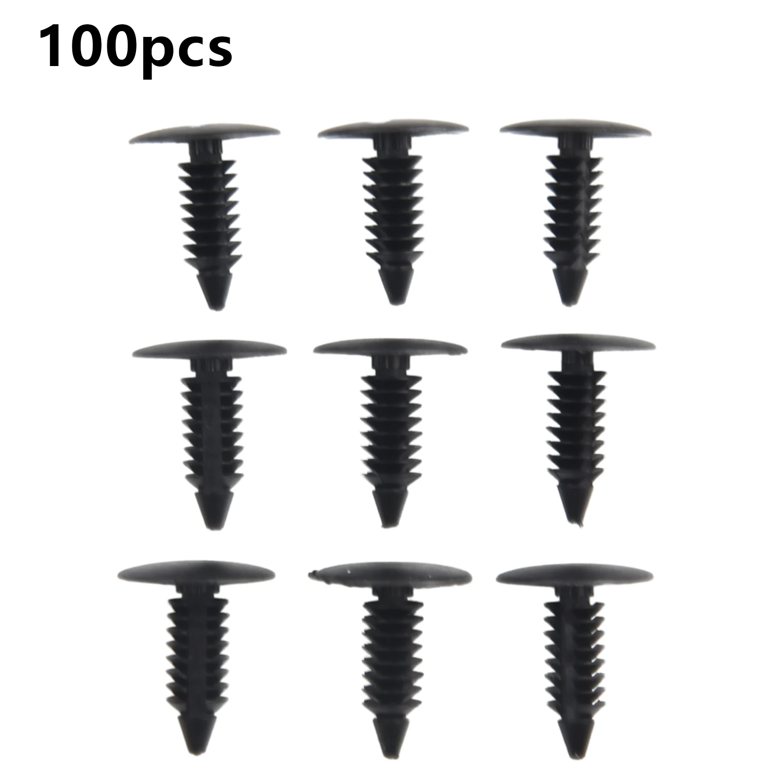 

Brand New Bumper Clips 100pcs 8mm Hole Accessories Black Car Parts Plastic Push Pin Replacement Rivet For Auveco