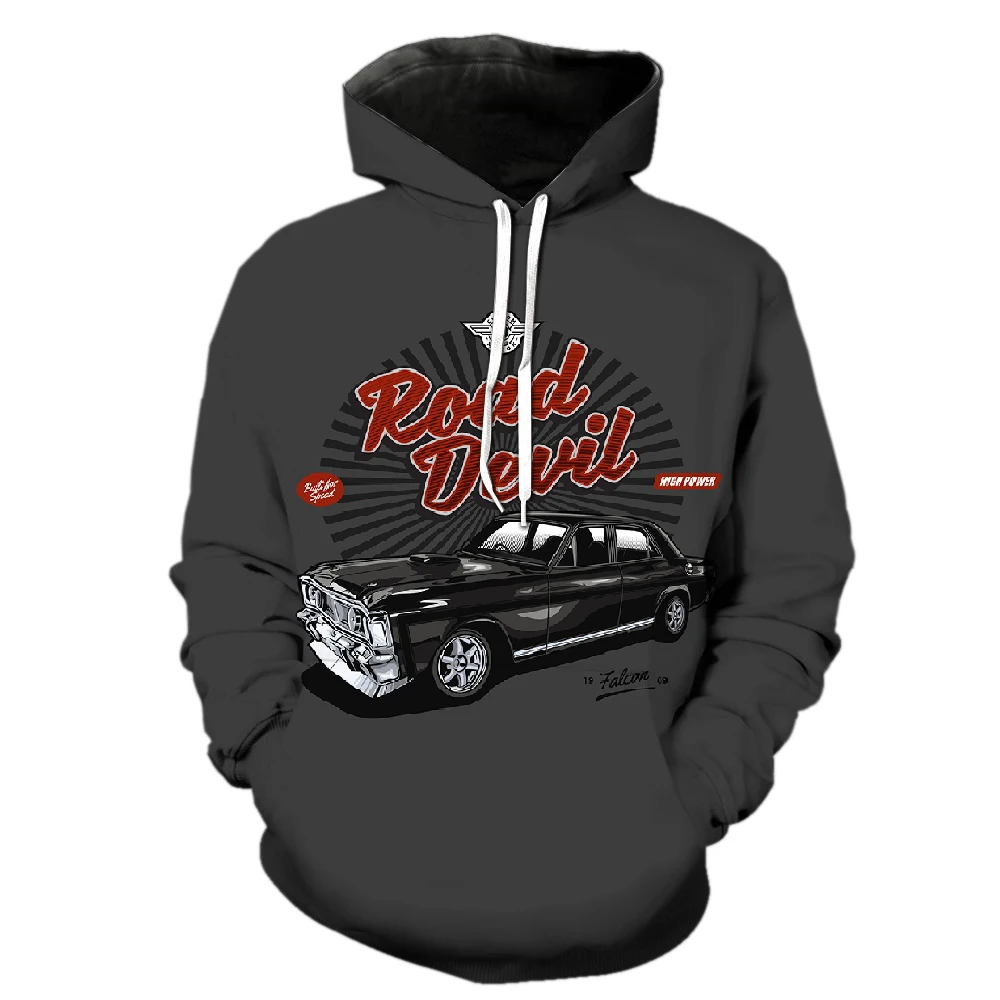 

Vintage Cartoon Car Men's Hoodies Streetwear Hip Hop Sweatshirts Cool 2022 Hot Sale Tops 3D Print Spring Unisex Pullover Funny