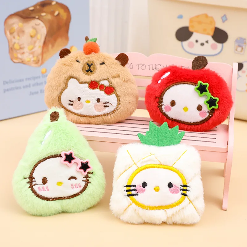 Cartoon Cat Cross Dressing Fruit Plush Doll DIY Accessories Clothing Brooch Pendant Accessories