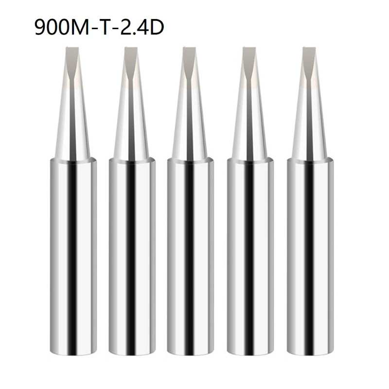 5Pcs 900M-T Copper Soldering Iron Tips IS/I/B/K/SK/2.4D/3.2D/1C/2C/3C/4C Lead-Free Welding Tips Head