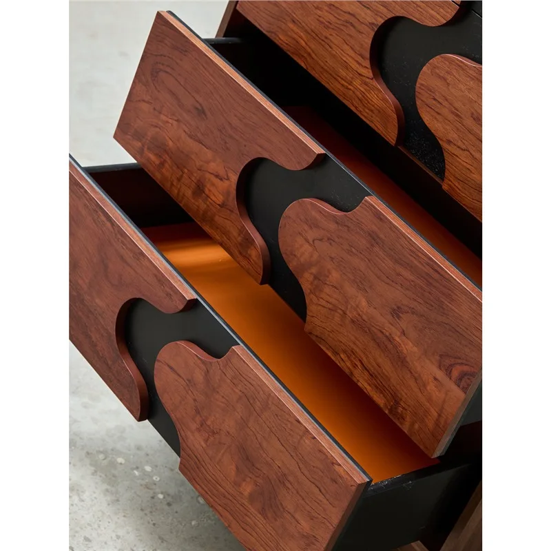 Комод из цельного дерева красного дуба, шкафчик для хранения в стиле ретро в средневековом стиле у стены, шкаф для хранения в гостиной, спальне