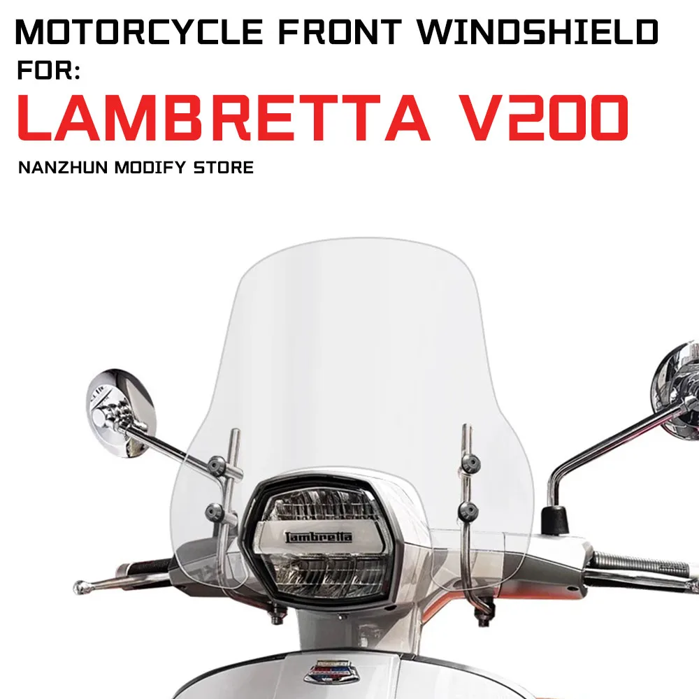 For LAMBRETTA V200 V125 V50 Motorcycle Windscreen Windshield Wind Deflectors Front Wind Glass Airflow Viser Visor Accessories