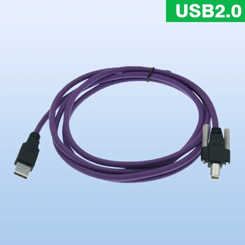 USB2.0 B Public Data Cable USB 2.0 B Male Square Mouth Lockable Industrial Camera Drag Chain Cable Printer Cable 3m 5m 8m 10m