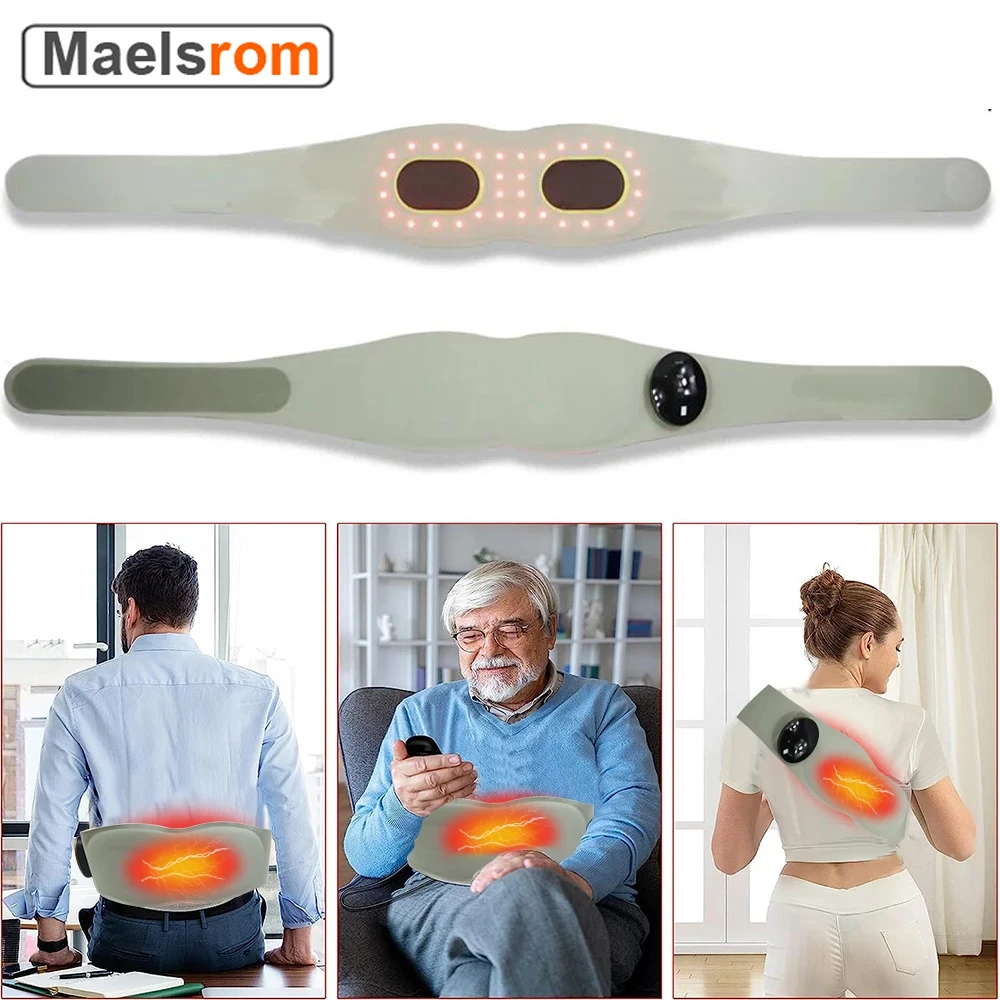 

Professional Red Light Therapy Belt EMS Muscle Pain Relief Heating Pad 4 Modes 104-140°F for Neck Back Waist Leg Sport Recovery
