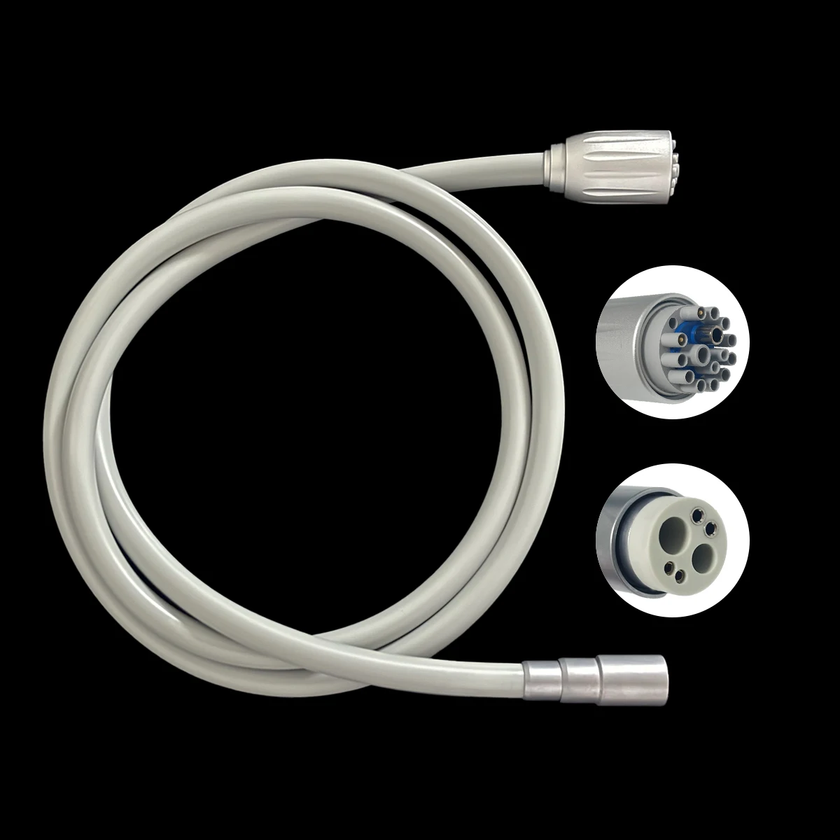 GODENTA Professional Dental Turbine Tubing with Light: Premium Flexible Gray Tubing with Integrated Light & Multiple