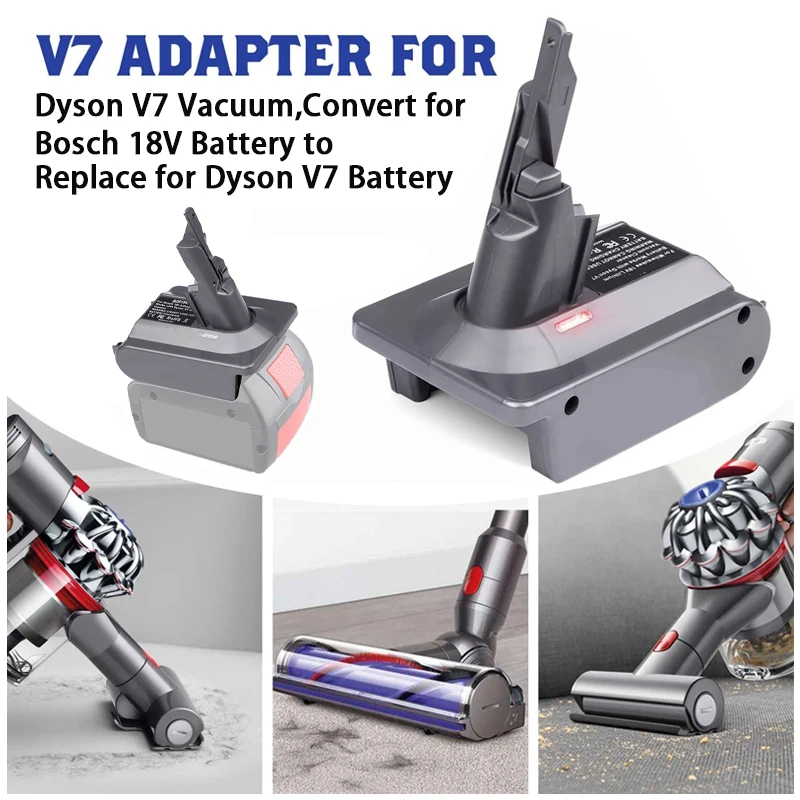 Adaptador para batería de litio Bosch de 18V, BAT609, BAT618, conversión a Dyson V6, V7, V8, uso de aspiradora de mano Dyson